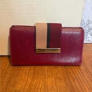 Gucci Burgundy and Beige Wallet